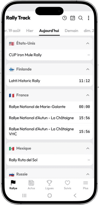 Rallyes du jour dans Rally-Track